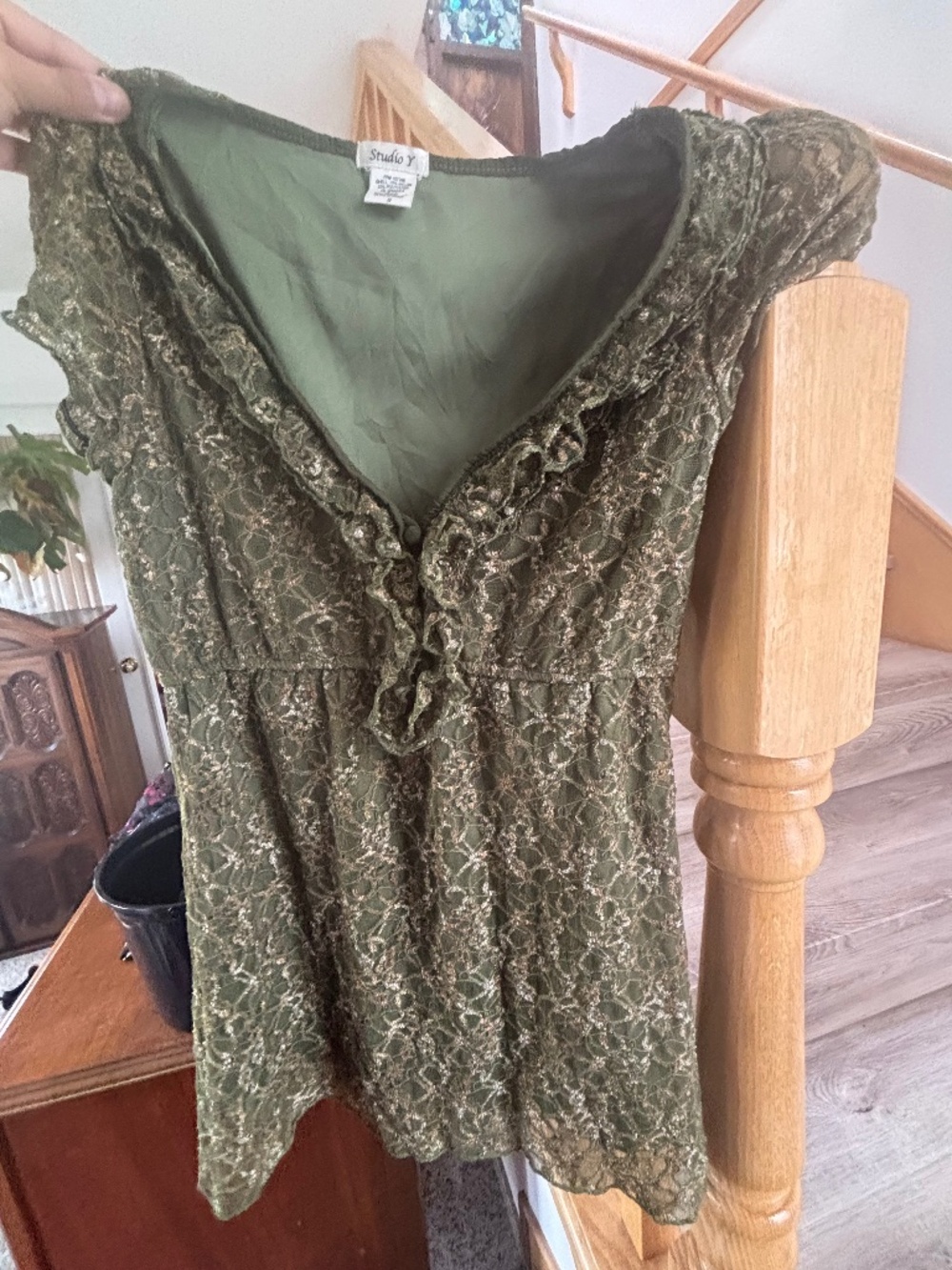 **SOLD!!! Like New Studio Y Lace top Y2K style size small